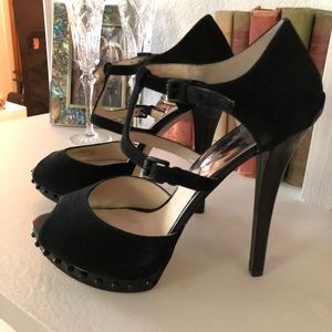 Black Studden Michael Kors Peep Toe Pumps